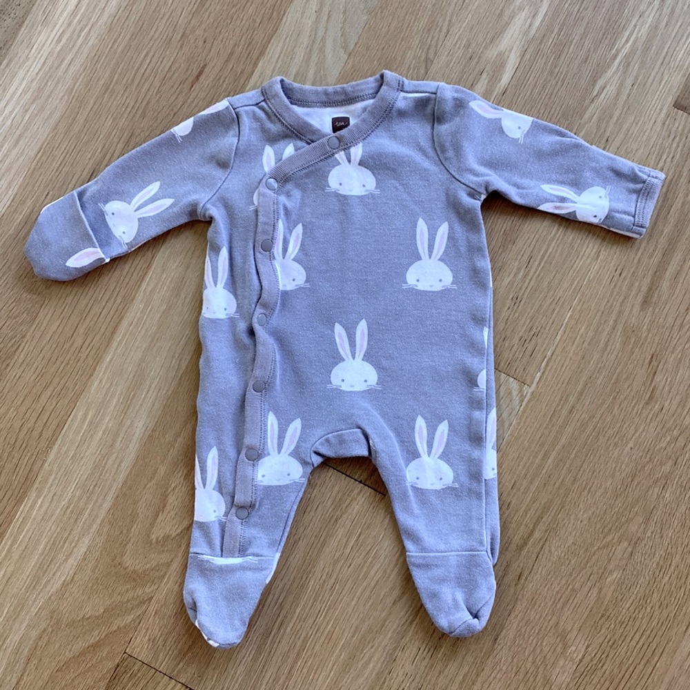 Tea Collection bunny footie Newborn up to 8 lbs